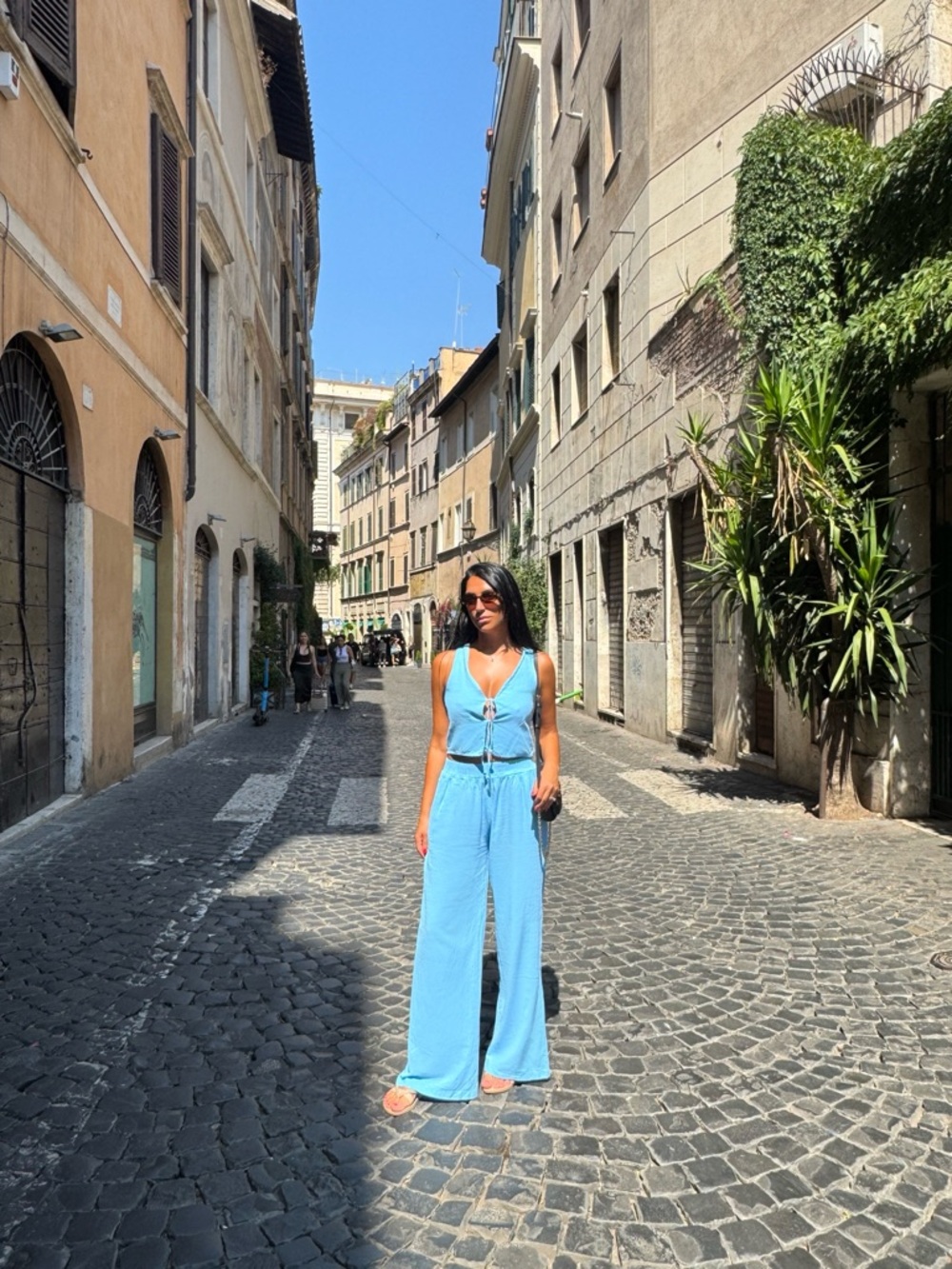 Light Blue Women's Wide-Leg set